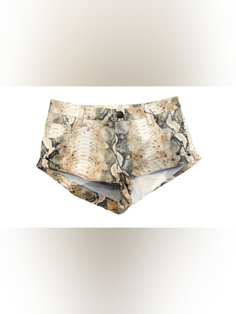 #22 One Teaspoon Snake Leather Bandits Shorts 26W